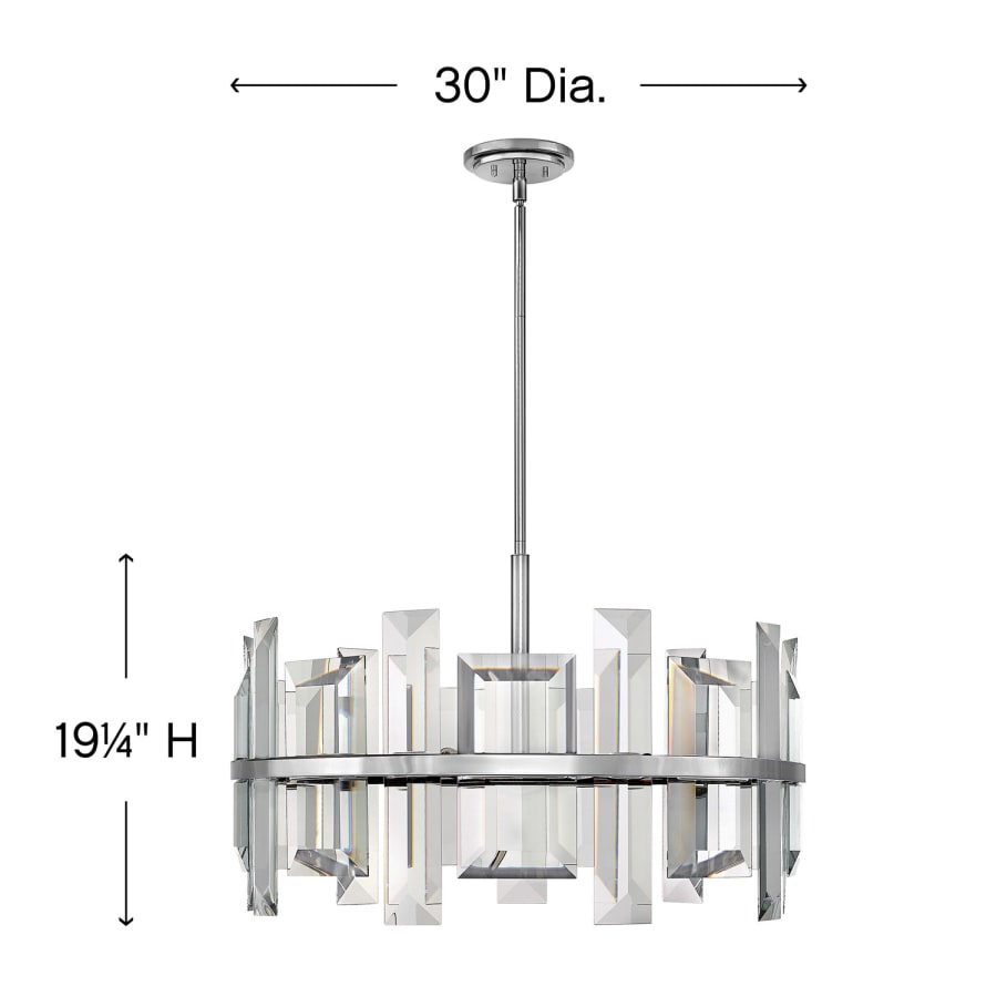 Fredrick Ramond Odette 9 Light 30" Wide Drum Chandelierwith Emerald Cut Crystal Panels