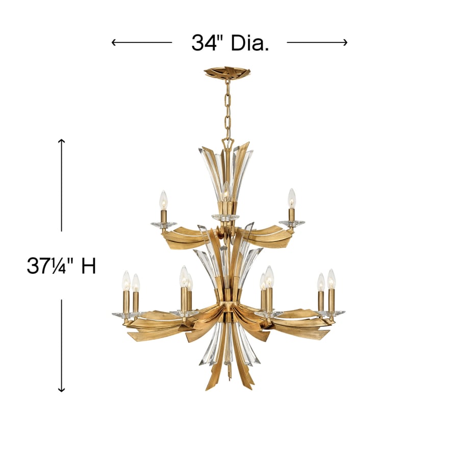 Fredrick Ramond Vida 12 Light 34" Wide Abstract Chandelier