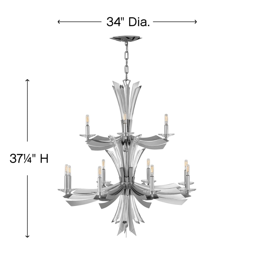 Fredrick Ramond Vida 12 Light 34" Wide Abstract Chandelier