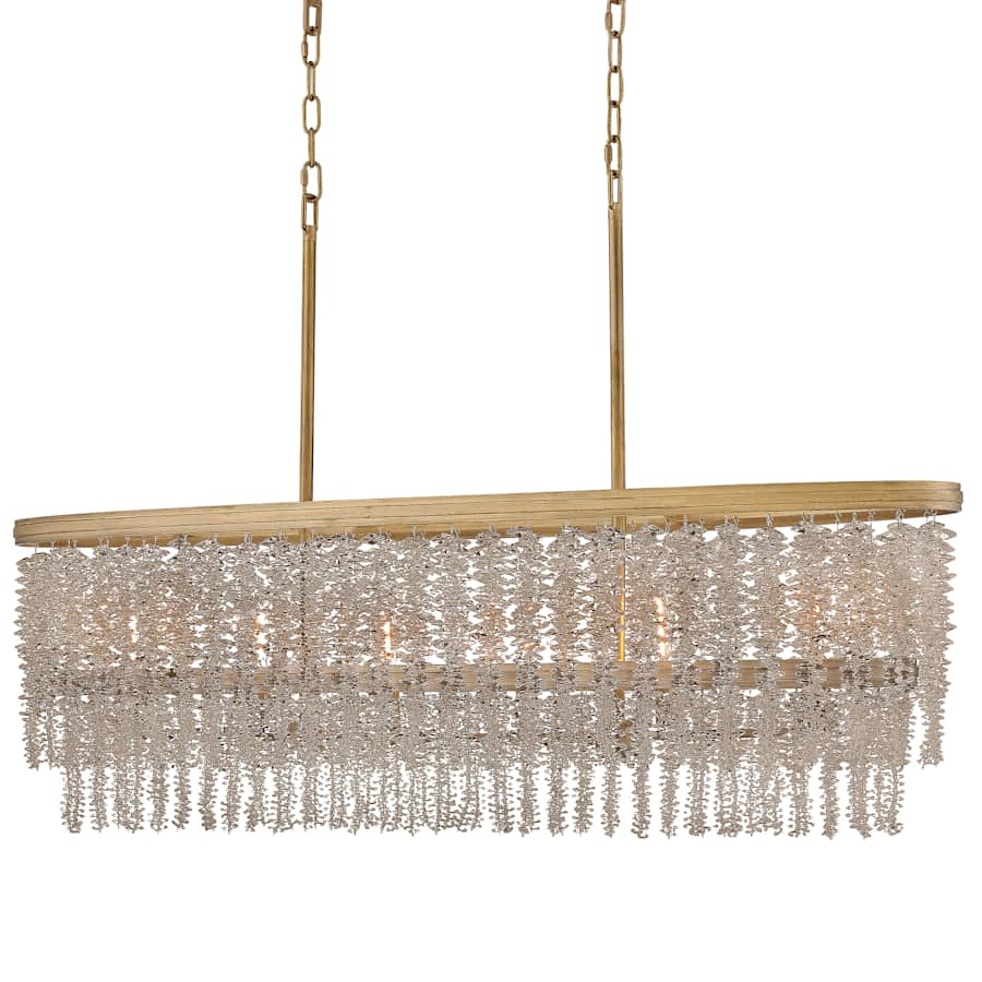 Fredrick Ramond Rubina 6 Light 48" Wide Crystal Linear Chandelier