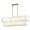 Fredrick Ramond Simone 8 Light 48" Wide Linear Chandelier with Alabaster Shades