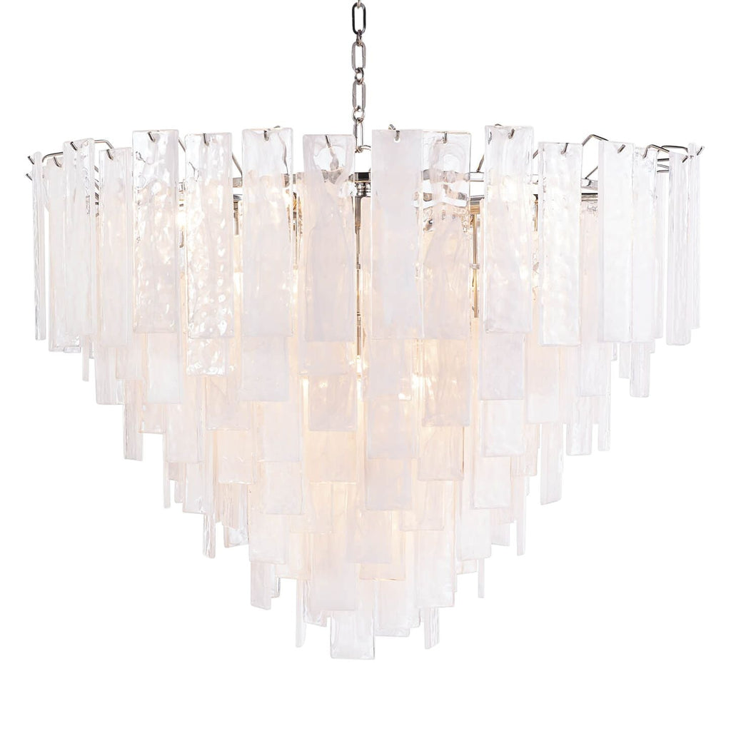 Glacier 31" Wide Nickel Glass Cascade 16-Light Chandelier