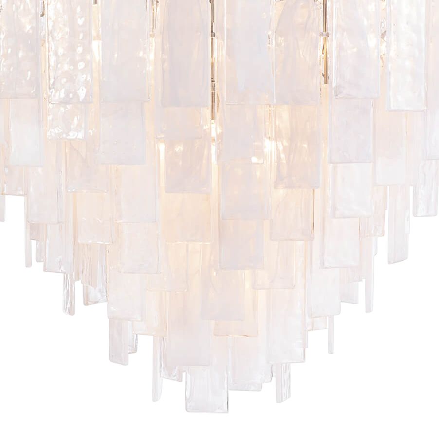 Glacier 31" Wide Nickel Glass Cascade 16-Light Chandelier