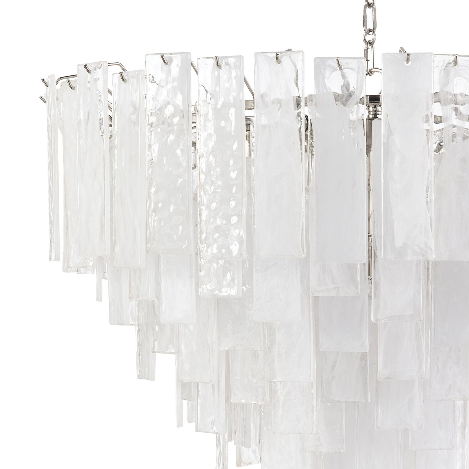 Glacier 31" Wide Nickel Glass Cascade 16-Light Chandelier