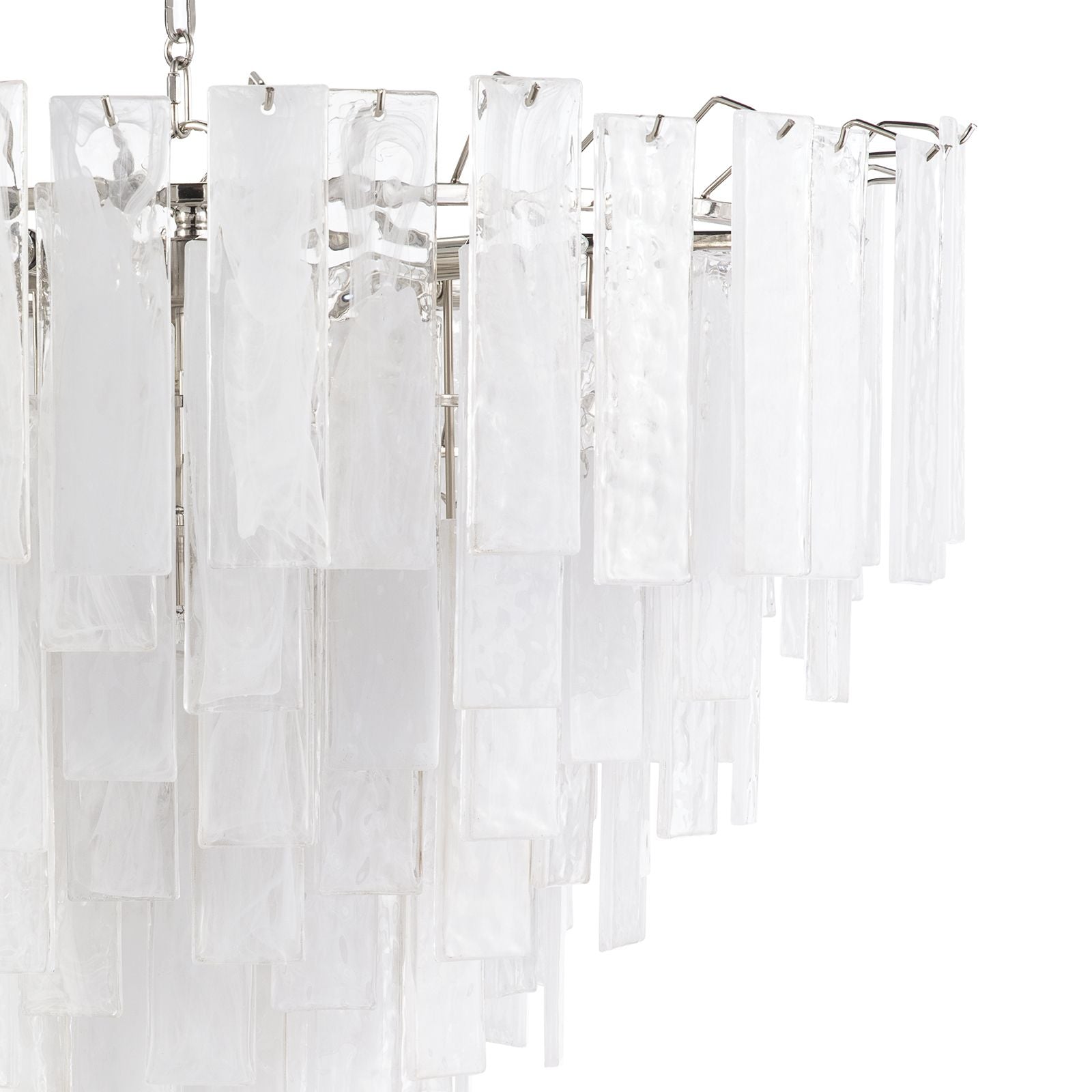 Glacier 31" Wide Nickel Glass Cascade 16-Light Chandelier