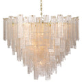 Glacier 31" Wide Polished Brass Glass 16-Light Chandelier