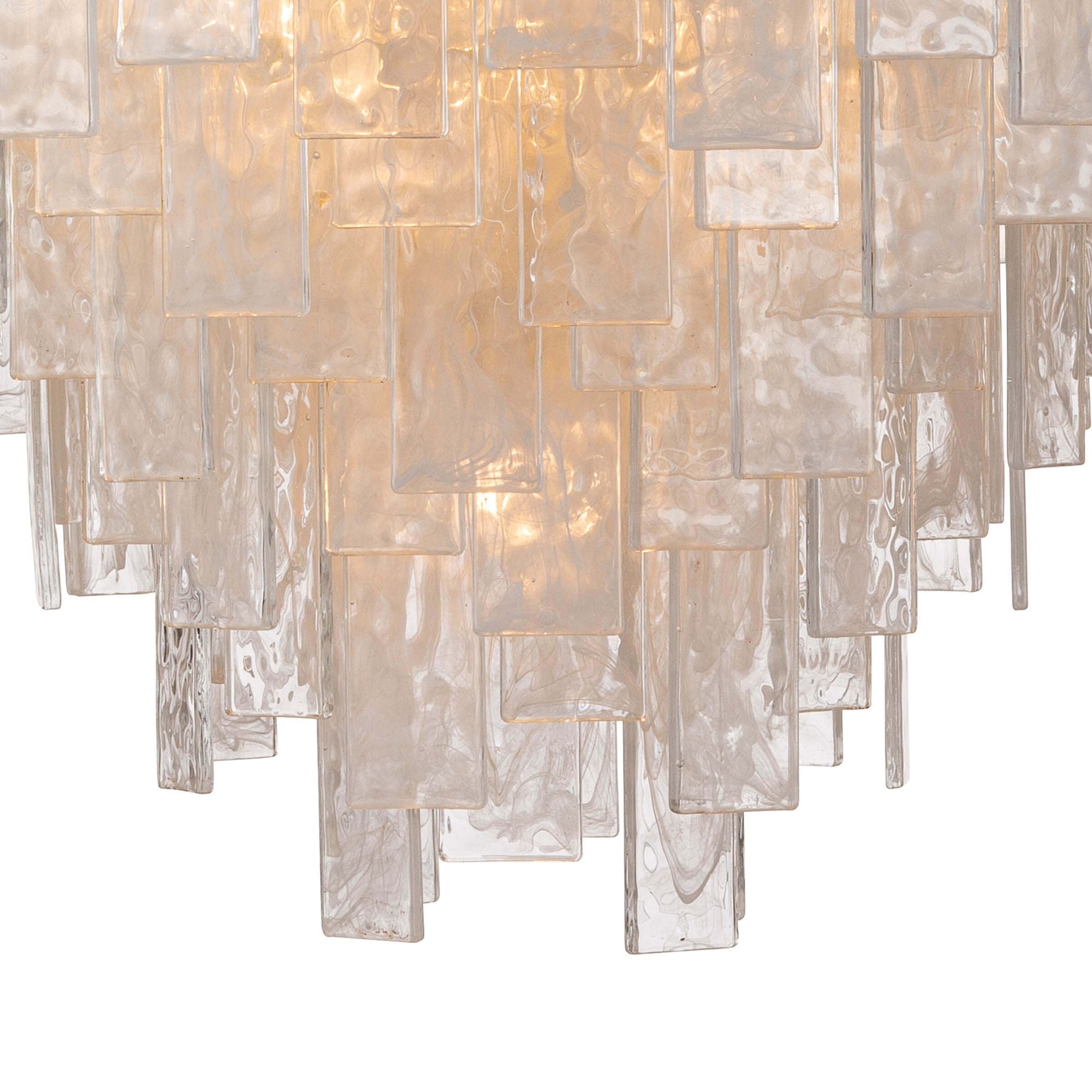 Glacier 31" Wide Polished Brass Glass 16-Light Chandelier