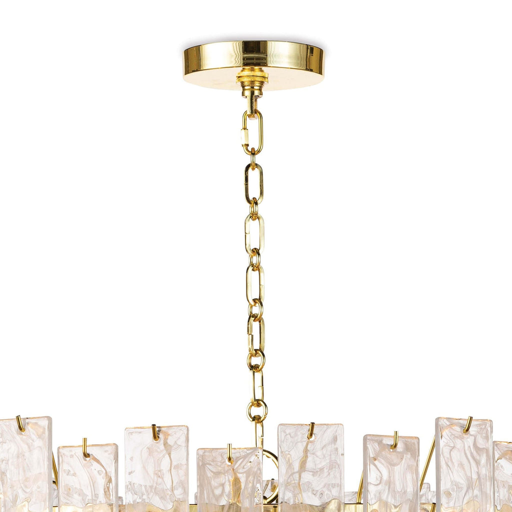Glacier 31" Wide Polished Brass Glass 16-Light Chandelier
