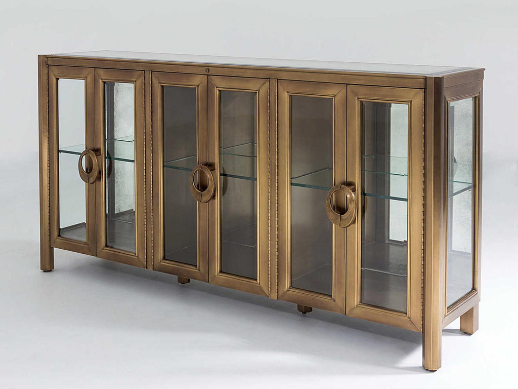 72 Inch Poplar Wood Dark Brass Sideboard
