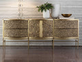 Crinkle Long Cabinet Brass Bronze Sideboard