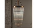 Global Views 8-Light Brass Gold Clear Glass Cylinder Tiered Chandelier