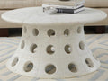 Round Marble Coffee Table with Polished Finish