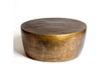 Izmir Round Metal Coffee Table in Antique Brass