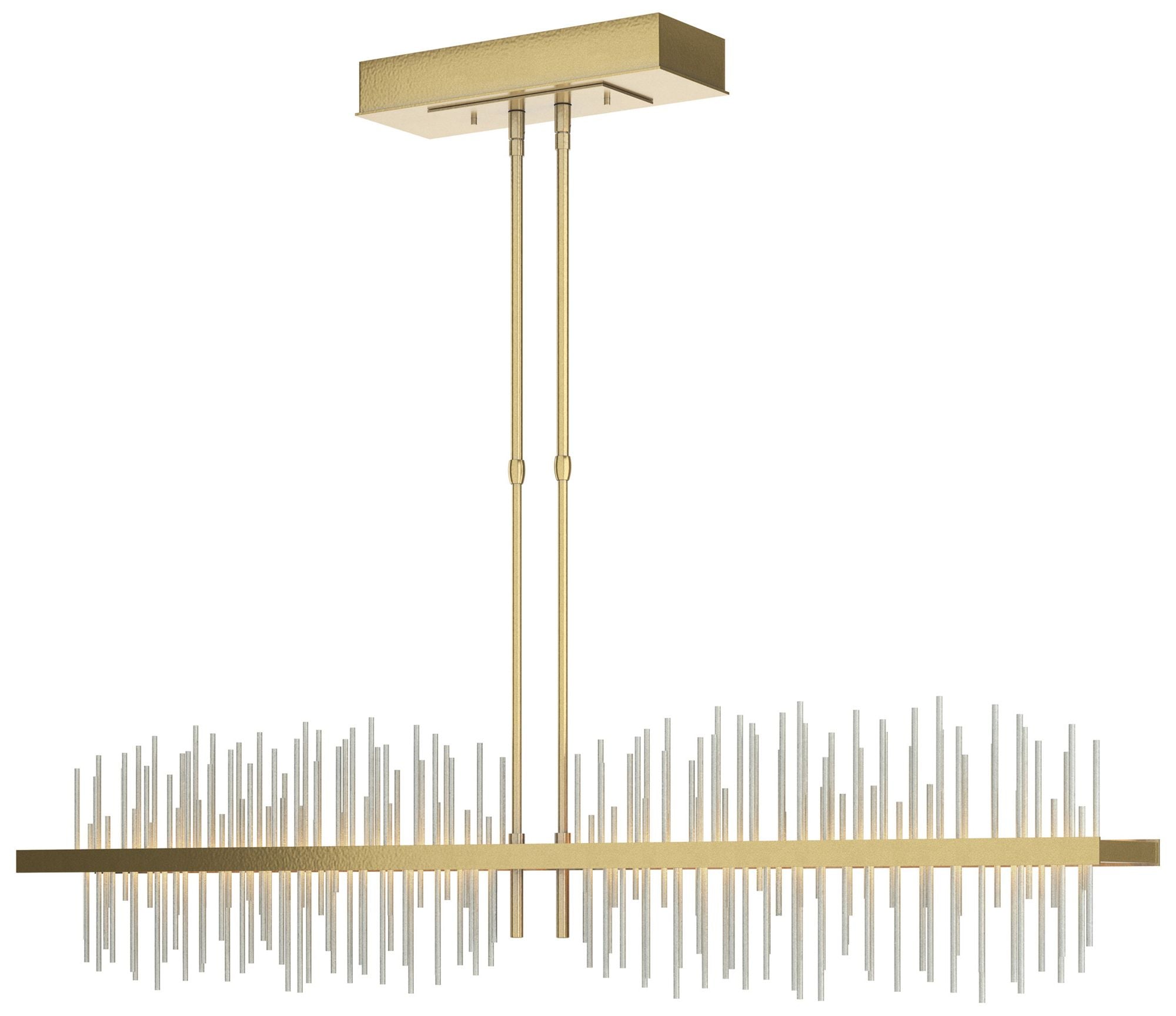 Gossamer 51.9" Modern Brass & Vintage Platinum Long LED Pendant