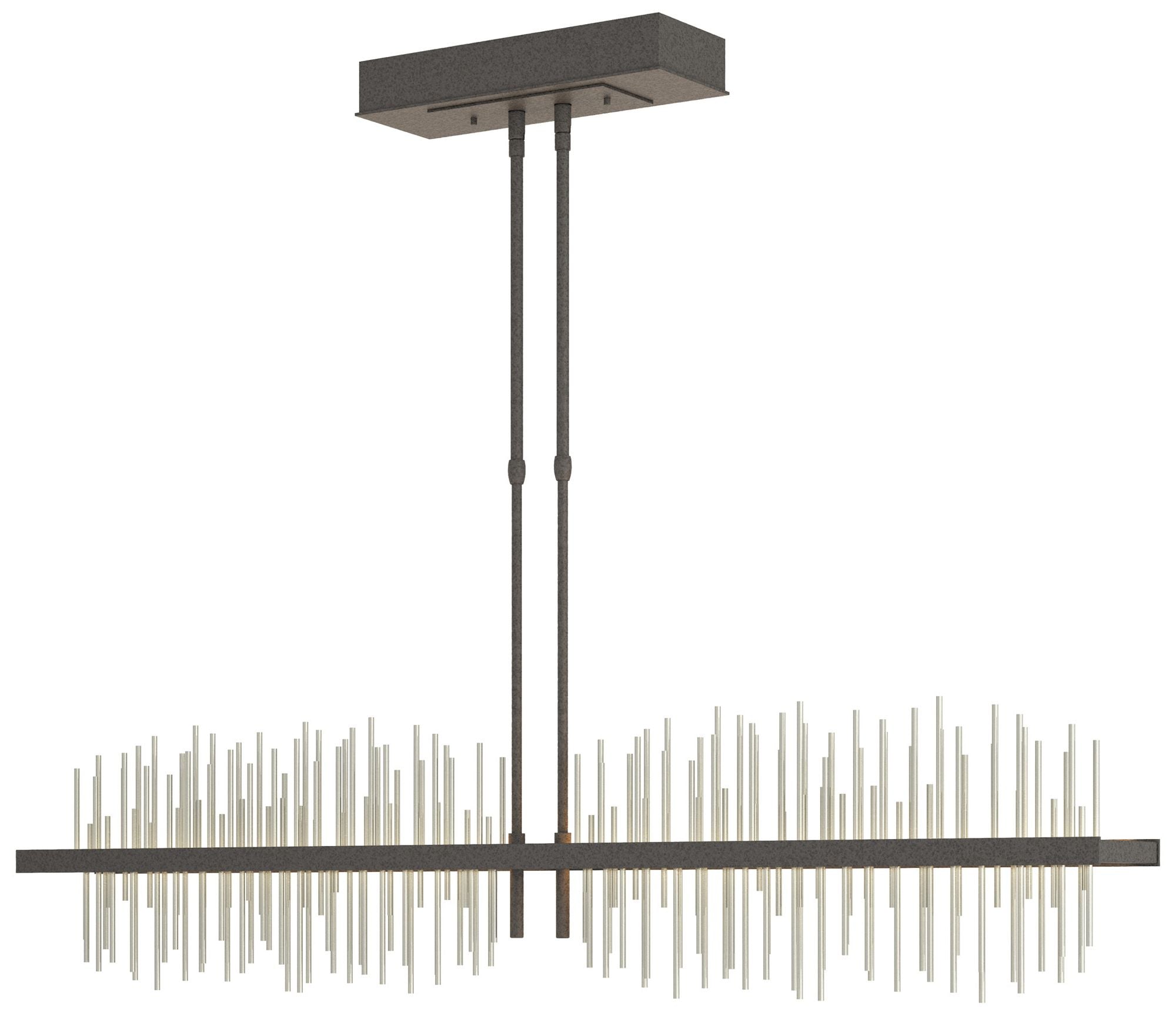 Gossamer 51.9" Natural Iron & Sterling Long LED Pendant