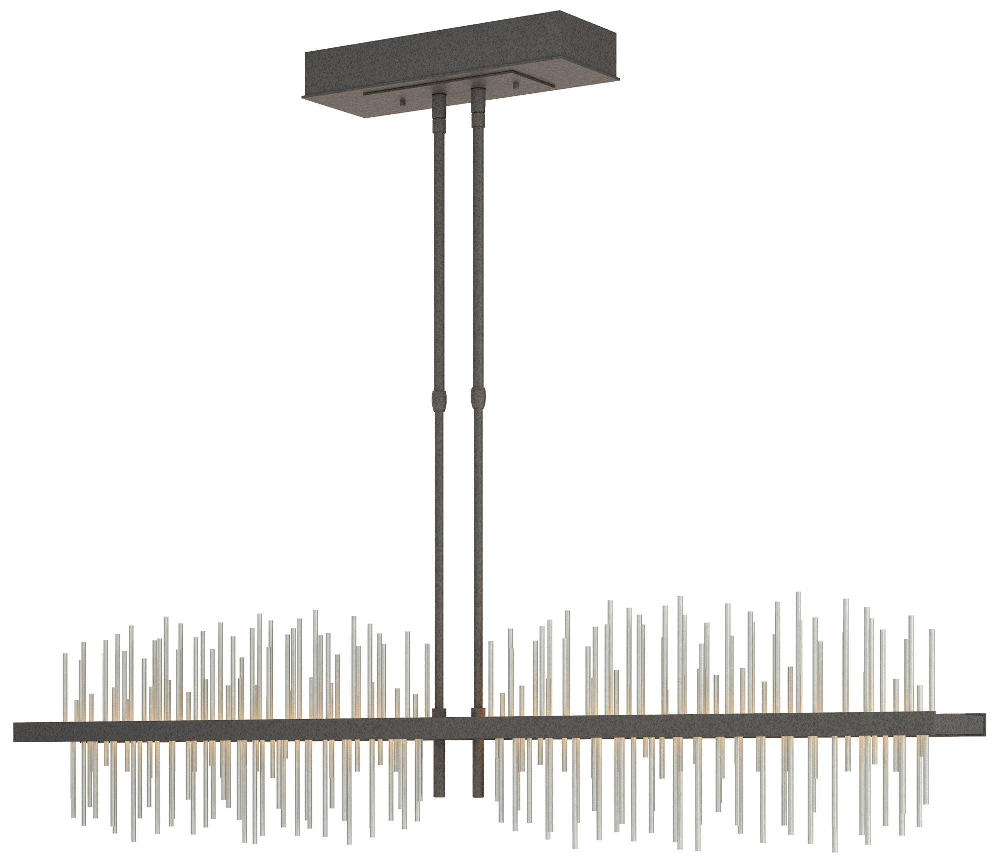Gossamer 51.9" Natural Iron & Vintage Platinum Long LED Pendant