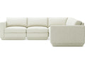 Podium Modular Sectional Sofa in White Cocoon Pearl Fabric
