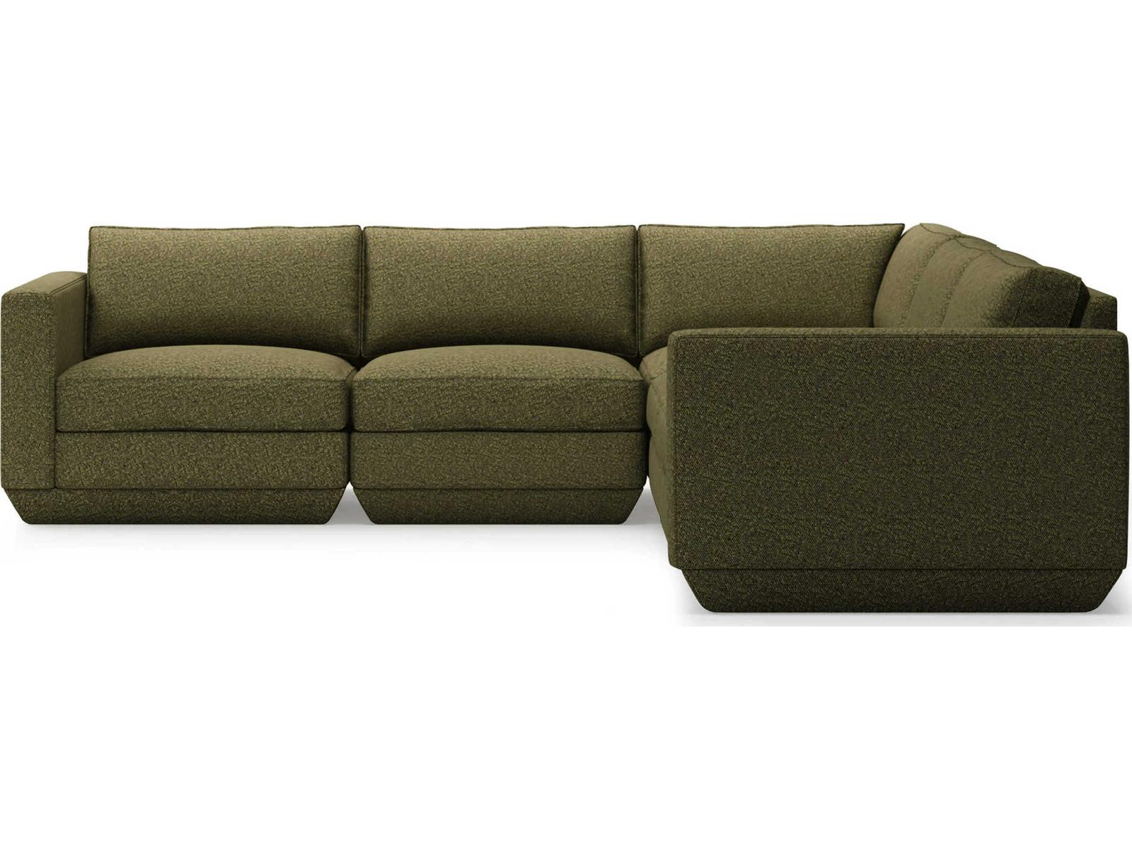 Podium 5-Seat Copenhagen Terra Green Modular Sectional Sofa