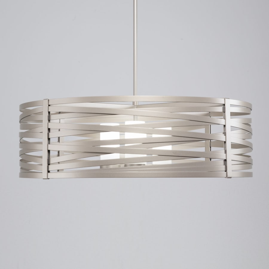 Hammerton Studio Tempest 4 Light 36" Wide Drum Chandelier - Medium (E26) with Frosted Glass Inner Shades and Finished to Match Outer Metal Shade