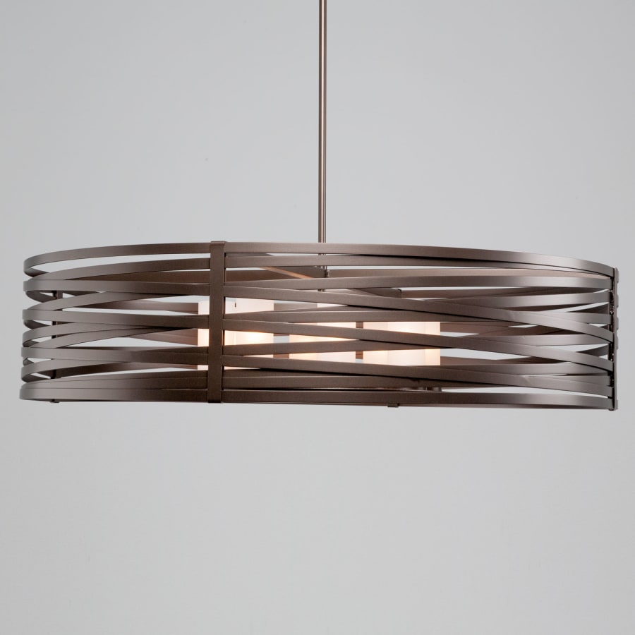 Hammerton Studio Tempest 8 Light 48" Wide LED Drum Chandelier - with Frosted Glass Inner Shades and Finished to Match Outer Metal Shade