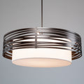 Hammerton Studio Tempest 8 Light 48" Wide Drum Chandelier - Medium (E26) with White Linen Inner and Finished to Match Metal Outer Shade