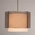 Hammerton Studio Uptown Mesh 4 Light 18" Wide Full Sized Single Pendant - Medium (E26) with White Linen Inner and Finished to Match Metal Outer Shade