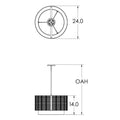 Hammerton Studio Downtown Mesh Single Light 24" Wide Drum Chandelier - Medium (E26) with Finished to Match Metal Shade