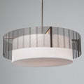 Hammerton Studio Downtown Mesh 8 Light 48" Wide Drum Chandelier - Medium (E26) with White Linen Inner and Finished to Match Metal Outer Shade