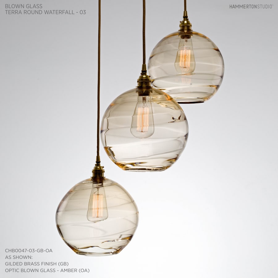 Hammerton Studio Terra 21" Wide Artisan Crafted Optic Glass 3 Light Pendant