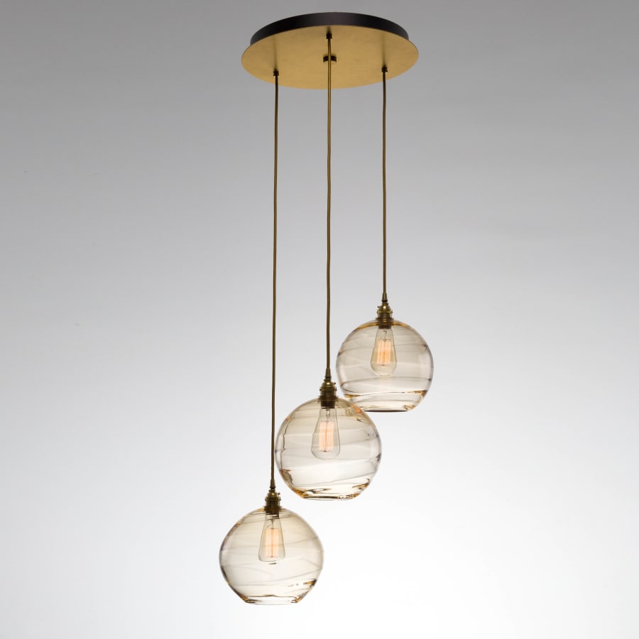 Hammerton Studio Terra 21" Wide Artisan Crafted Optic Glass 3 Light Pendant