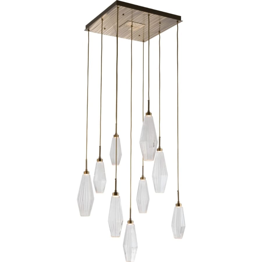 Hammerton Studio Aalto 27" Wide Artisan Crafted Geometric Optic Glass 9 Light Pendant