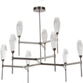 Hammerton Studio Aalto 54" Wide Artisan Crafted Geometric Optic Glass 9 Light Two Tier Chandelier