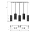 Hammerton Studio Downtown Mesh 5 Light 36" Wide Large Linear Multi Light Pendant - Medium (E26) with Frosted Glass Inner and Finished to Match Metal Outer Shades