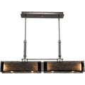 Hammerton Studio Urban Loft 44" Wide Artisan Crafted Linear Chandelier with Hand Textured Glass