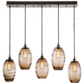Hammerton Studio Ellisse 38" Wide Artisan Crafted 5 Light Optic Glass Linear Pendant