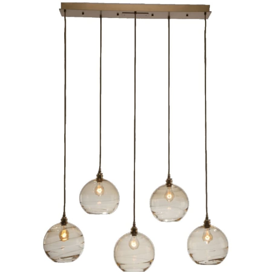 Hammerton Studio Terra 41" Wide Artisan Crafted Optic Glass 5 Light Linear Pendant