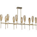 Hammerton Studio Aalto 67" Wide Artisan Crafted Geometric Optic Glass 10 Light Linear Chandelier
