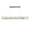 Hammerton Studio Blossom 60" Wide LED Linear Chandelier with Clear Blossom Blown Glass Shades