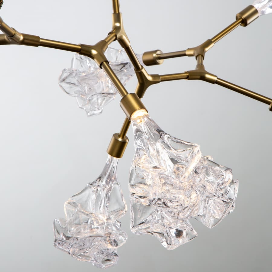 Hammerton Studio Blossom 49" Wide LED Abstract Chandelier with Clear Blossom Blown Glass Shades