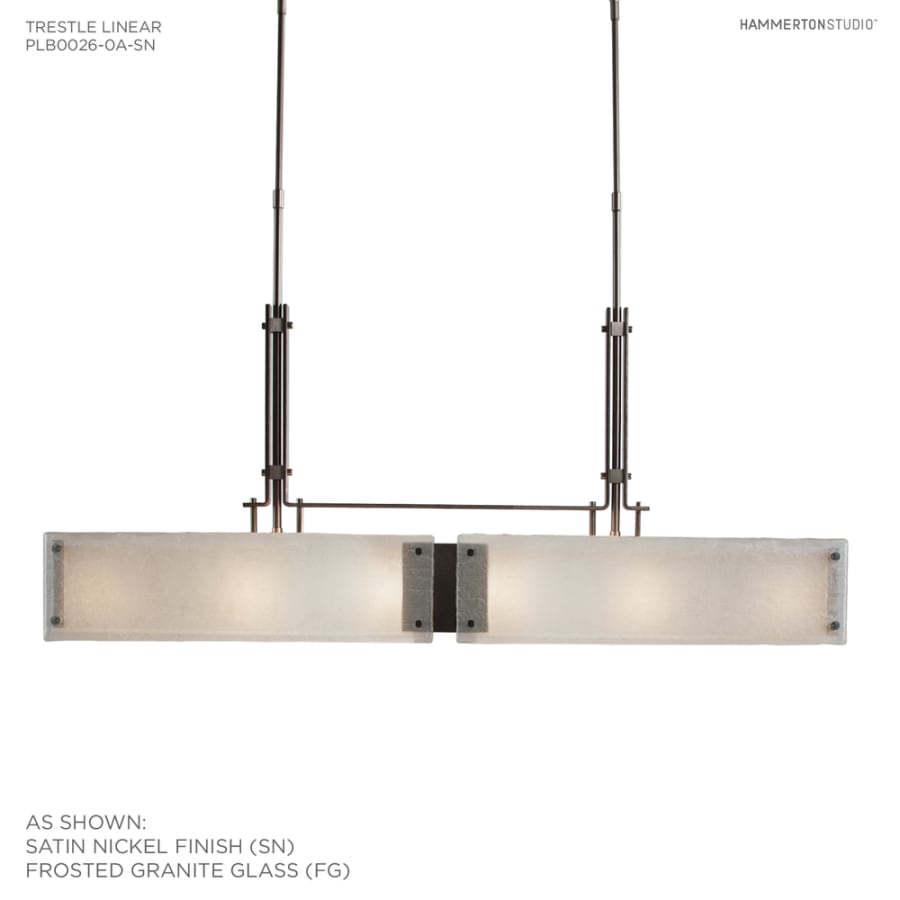 Hammerton Studio Urban Loft 44" Wide Artisan Crafted Linear Chandelier with Hand Textured Glass