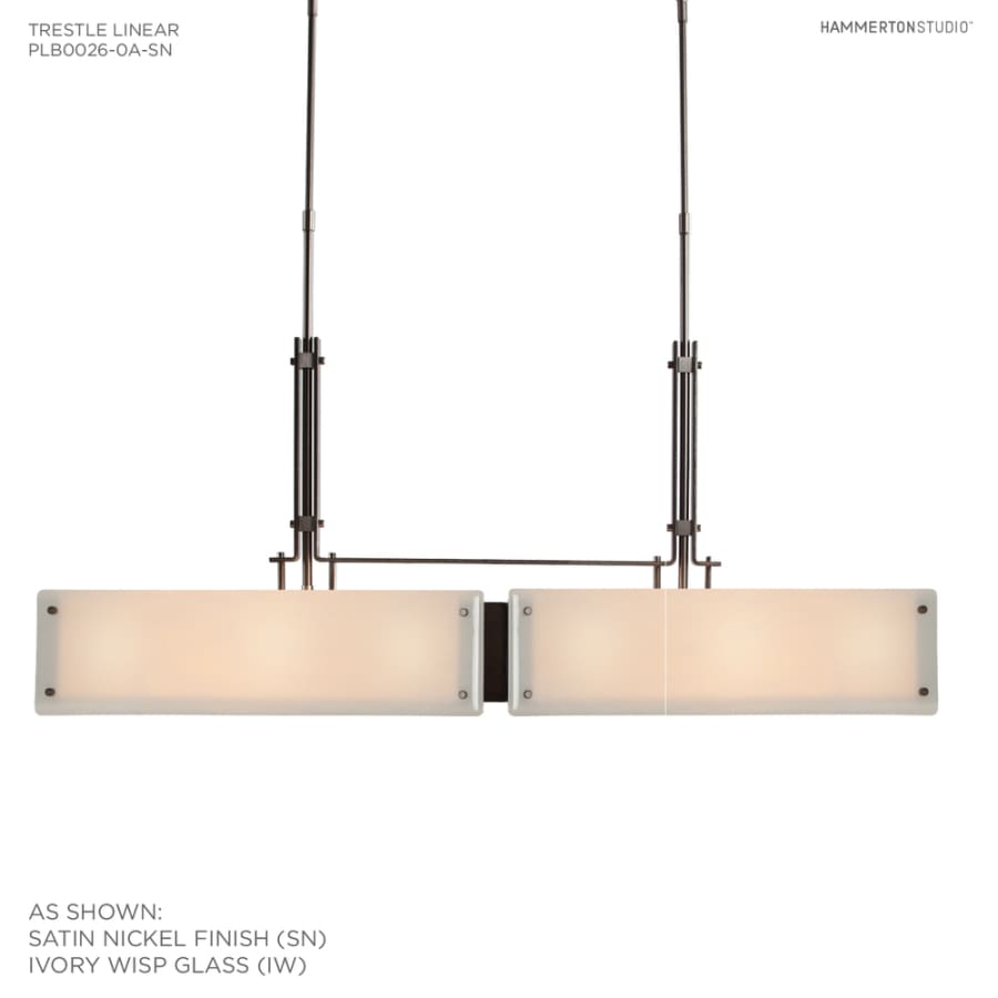 Hammerton Studio Urban Loft 44" Wide Artisan Crafted Linear LED Chandelier with Hand Textured Glass