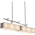 Hammerton Studio Ironwood 44" Wide Artisan Crafted Linear Chandelier with Hand Textured Glass and Sculpted Steel