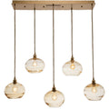 Hammerton Studio Coppa 40" Wide Artisan Crafted Optic Glass 5 Light Linear Pendant