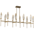 Hammerton Studio Rock Crystal 67" Wide 10 Light Hand Blown Glass Linear LED Chandelier