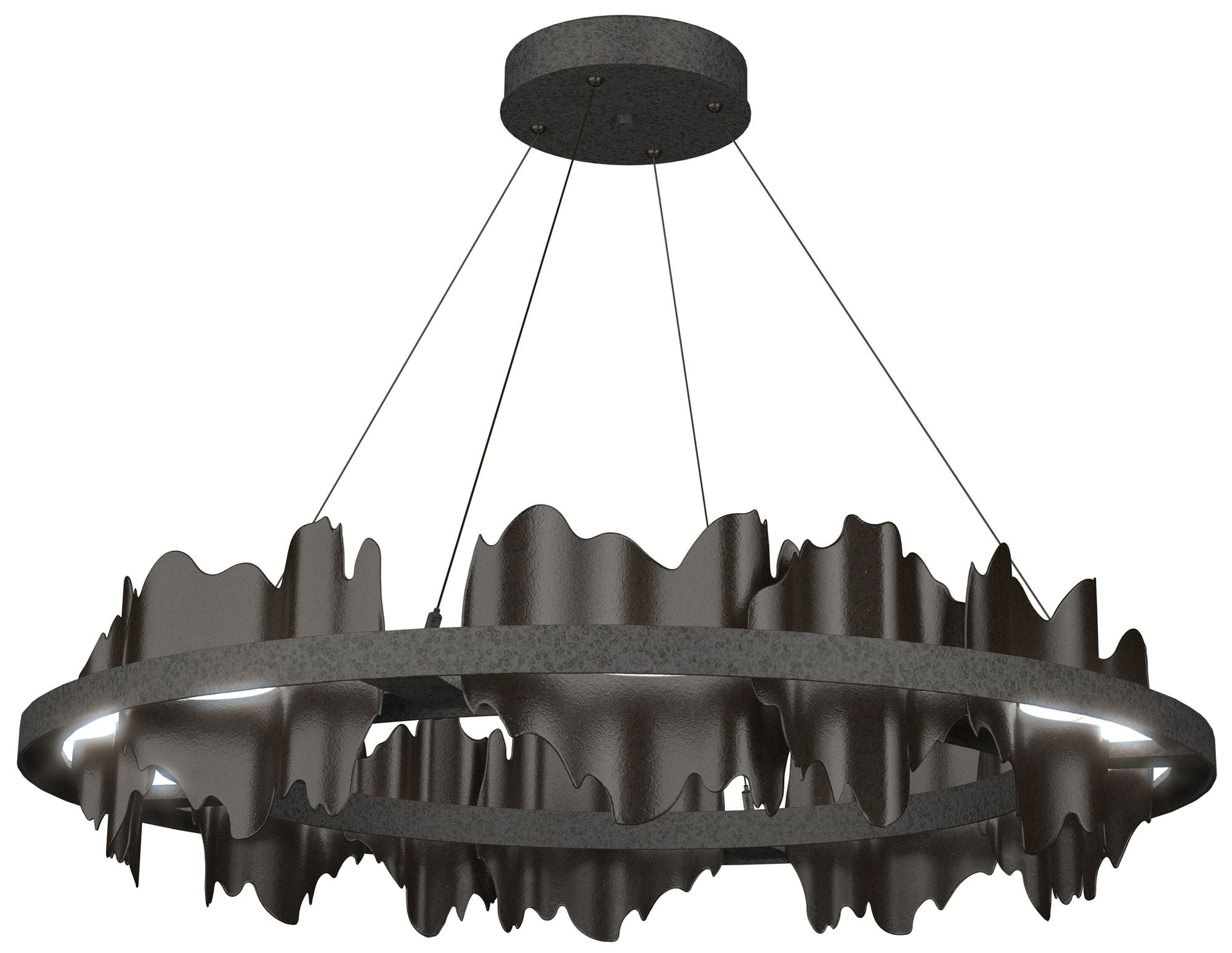 Hildene 38"W Oil Rubbed Bronze Accented Circular Iron Standard LED Pen