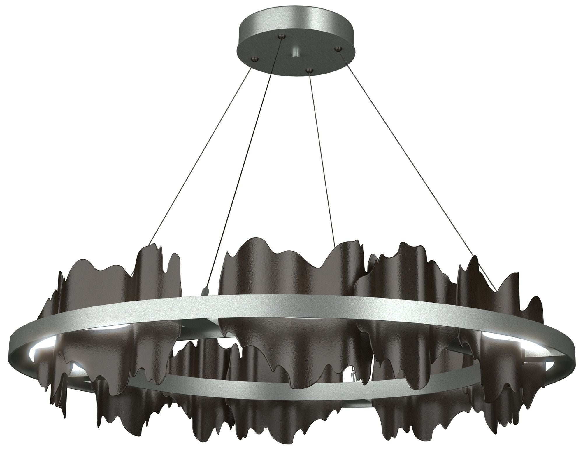Hildene 38"W Oil Rubbed Bronze Accented Circular Standard LED Pendant