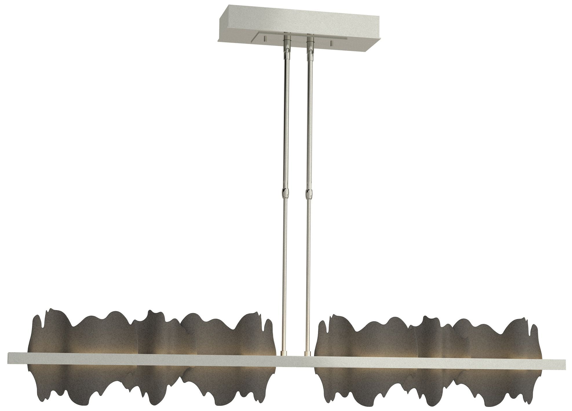 Hildene 51.9" Sterling & Natural Iron Short LED Pendant