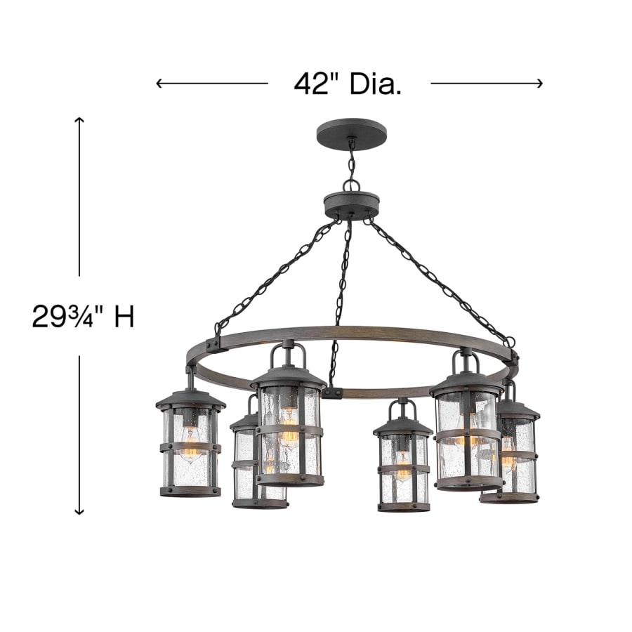 Hinkley Lighting Lakehouse 120v 6 Light 42" Wide Open Air Outdoor Chandelier with LED Bulbs Included