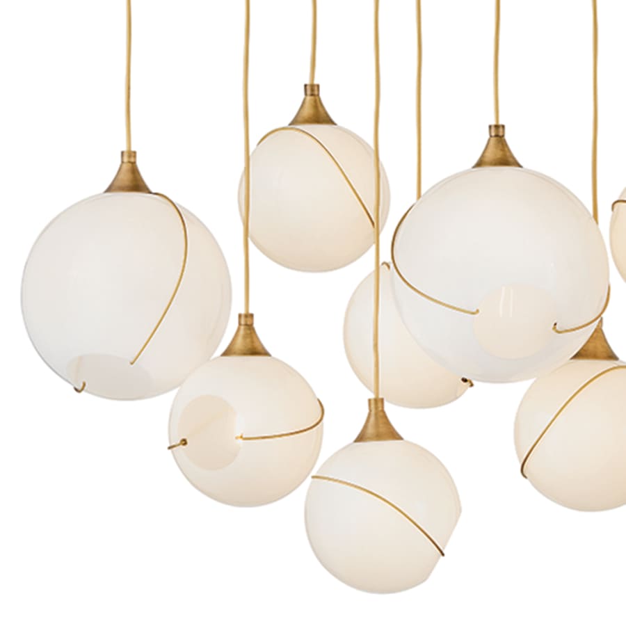 Hinkley Lighting Skye 13 Light 60" Wide Linear Pendant with Glass Shades