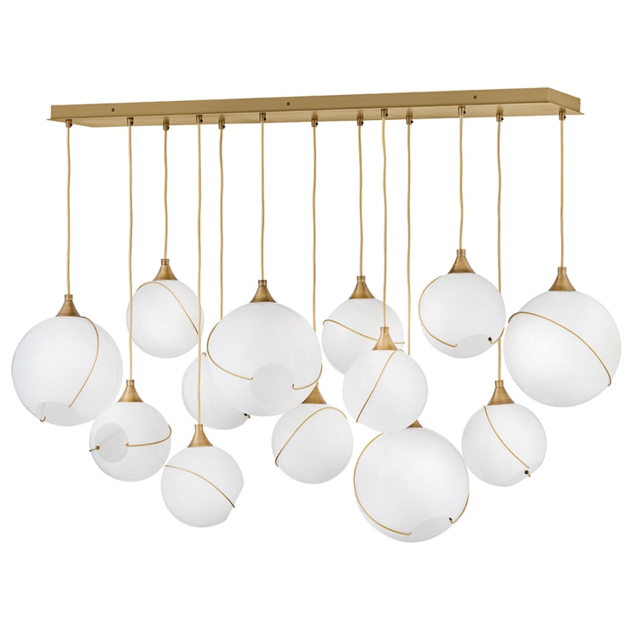 Hinkley Lighting Skye 13 Light 60" Wide Linear Pendant with Glass Shades
